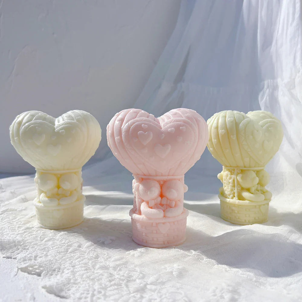 Teddy Bear in Heart Balloon Candle Mould