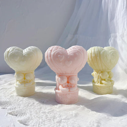 Teddy Bear in Heart Balloon Candle Mould