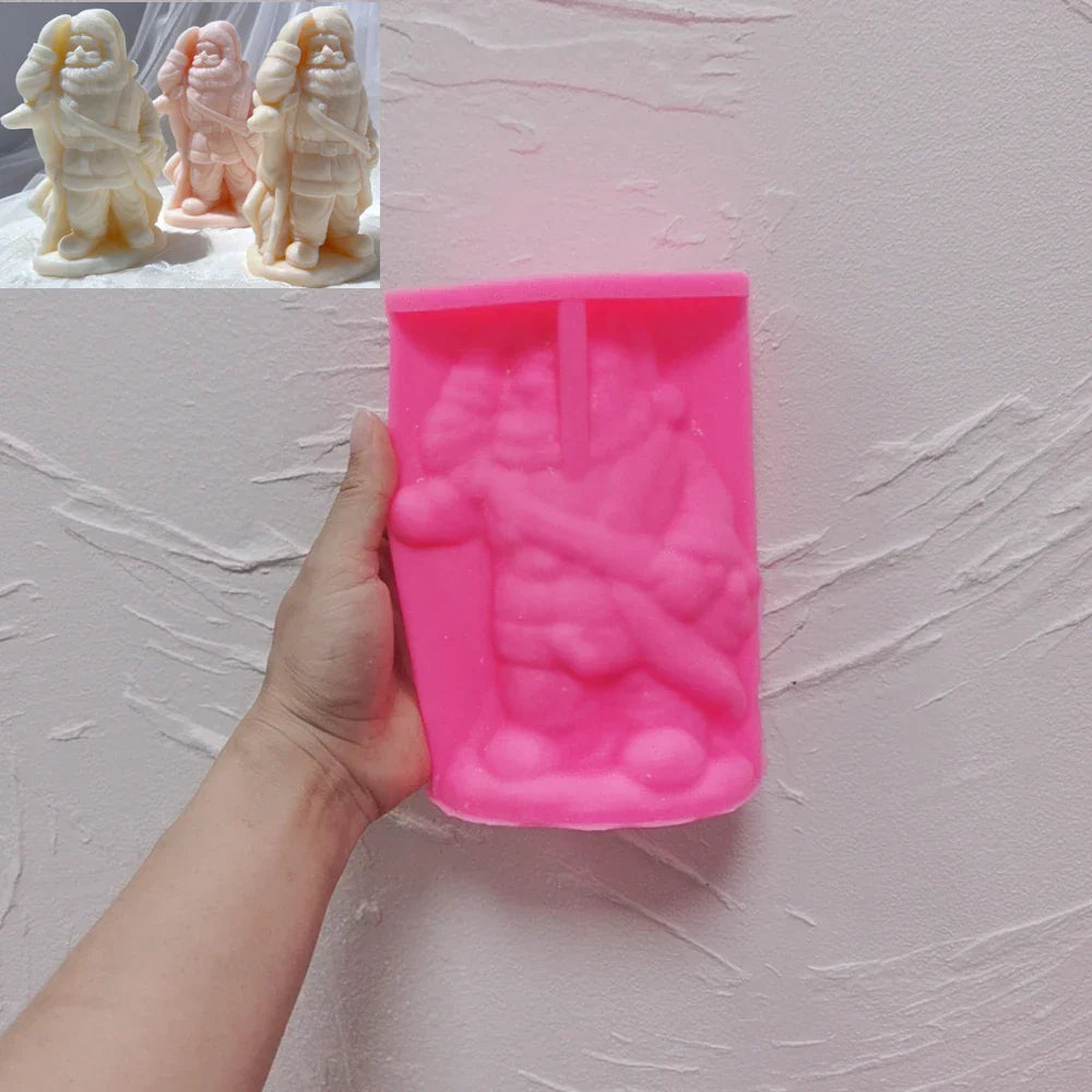 Deer Santa Claus Candle Mould - Christmas Art Sculpture