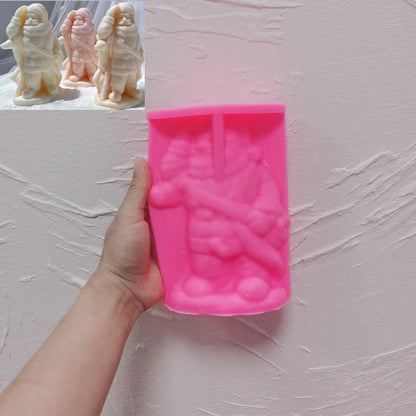 Deer Santa Claus Candle Mould - Christmas Art Sculpture