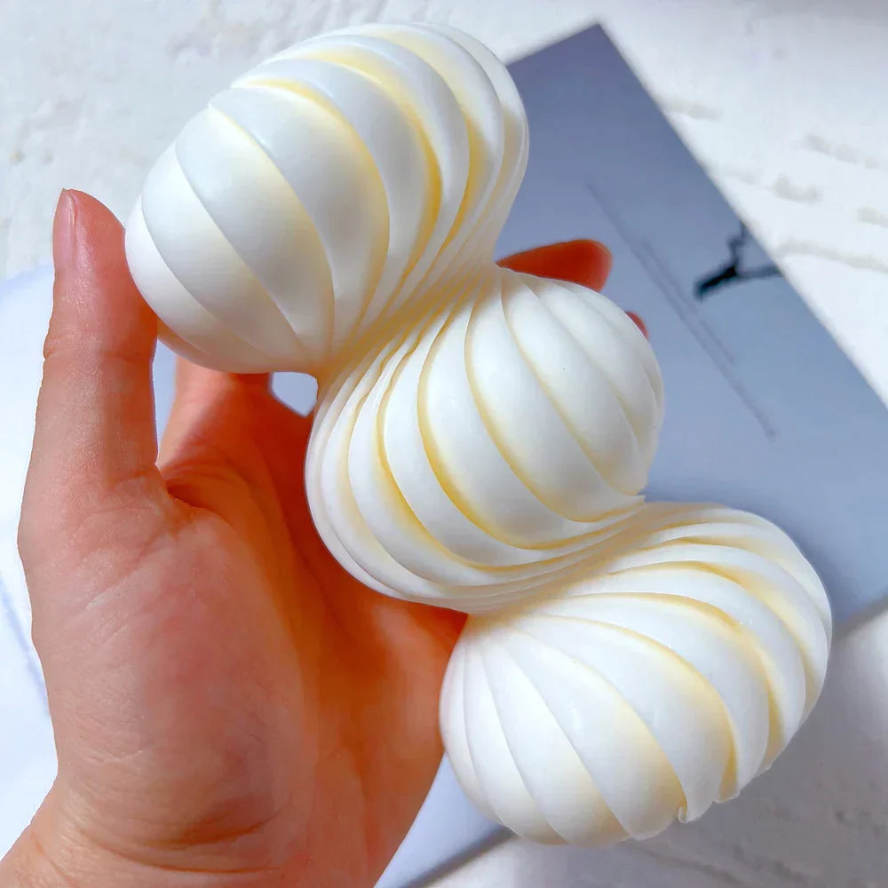 Round Swirl Pillar Candle Silicone Mould