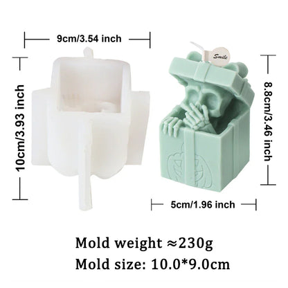Skull Head Gift Box Candle Silicone Mould