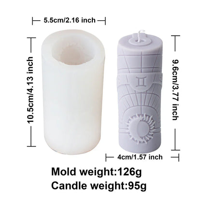 3D Constellation Pillar Candle Mould for Zodiac Designs
