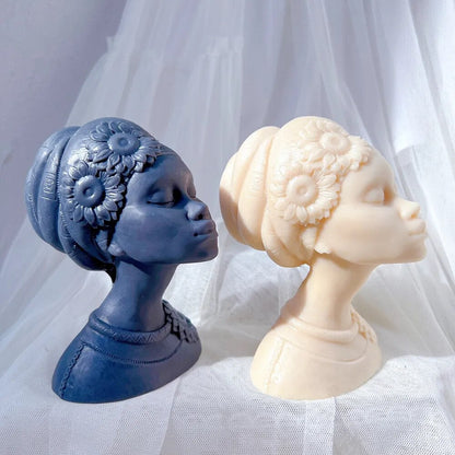 Afro Women Beautiful Goddess Candle Silicone Mould