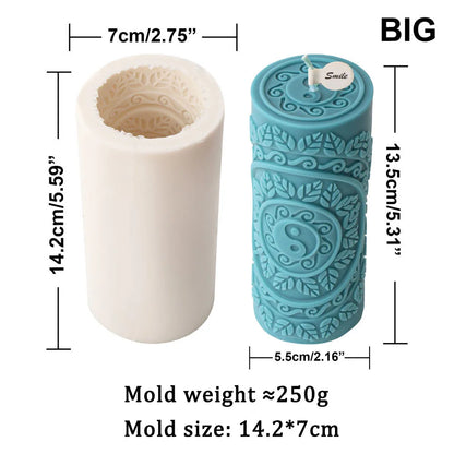 Cylinderical Relief Pattern Candle Mould Silicone