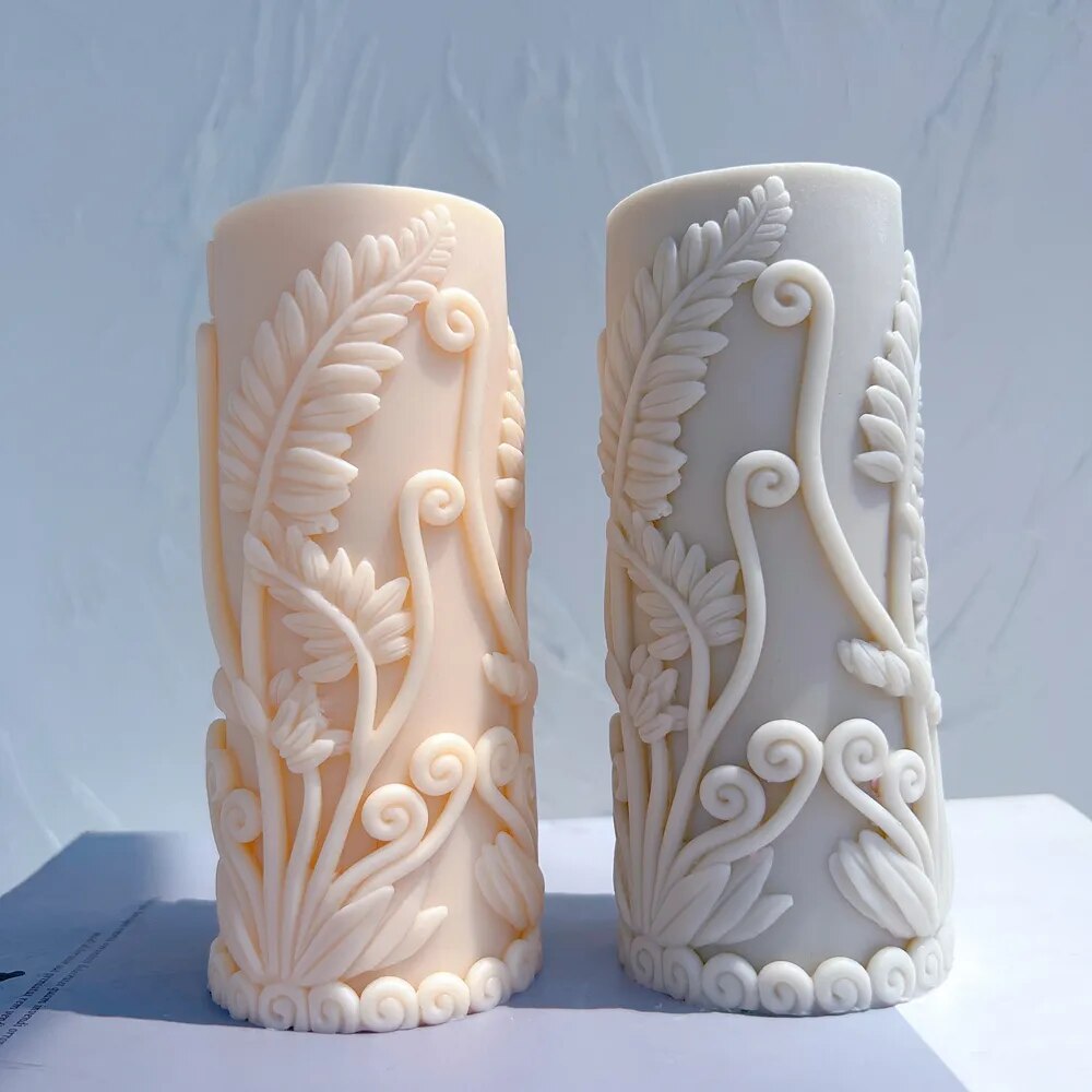 Fern Pillar Candle Mould