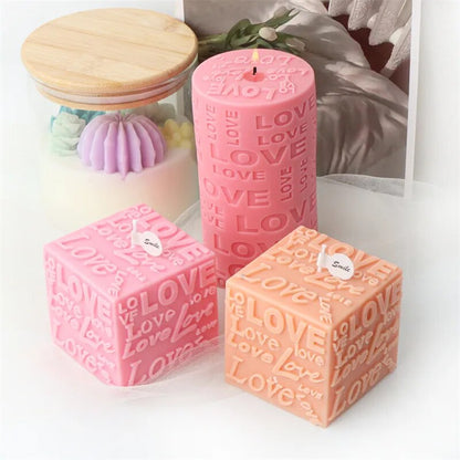 LOVE Cube & Cylindrical Candles Mould