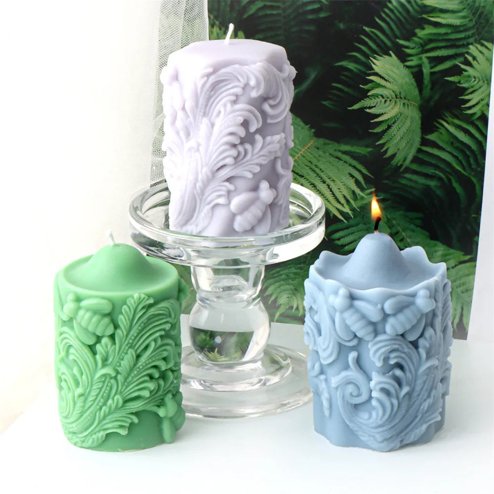 Honey Bee Blossom Pillar Candle Mould