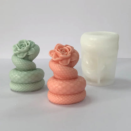 Snake Shaped Rose Candle Mould