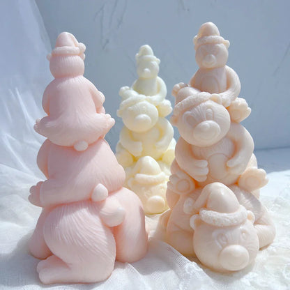Teddy Bear Christmas Tree Candle Mould