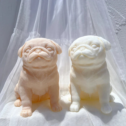 Sitting Pug Dog Candle Mould