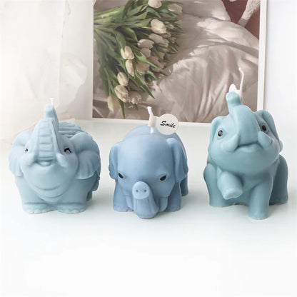 3D Playful Elephant Candle Silicone Mould