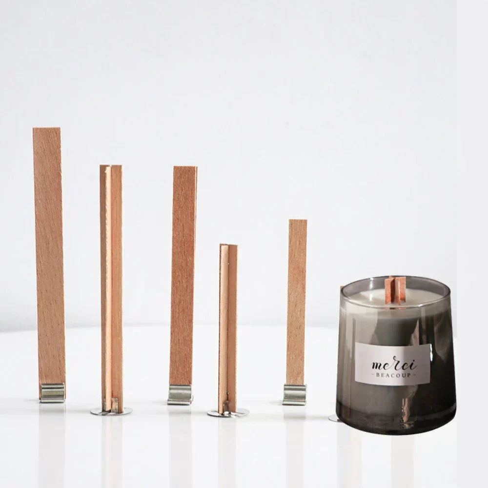 Cross Wooden Candle Wicks with Bases - DIY Supplies