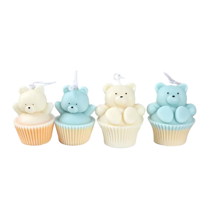 Cupcake Bear Silicone Candle Mould