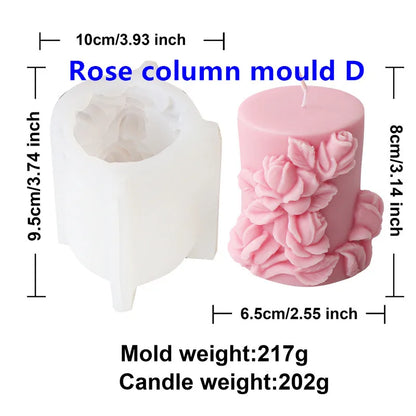 Rose Column Candle Silicone Mould