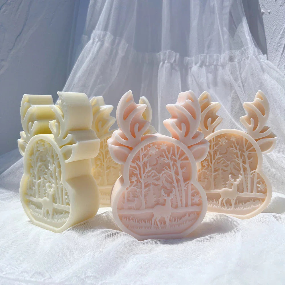 Christmas Reindeer Silicone Candle Mould