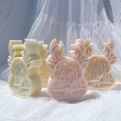Christmas Reindeer Silicone Candle Mould