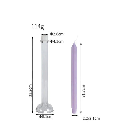 Hexagon Stripe Pole Acrylic Taper Candle Mould