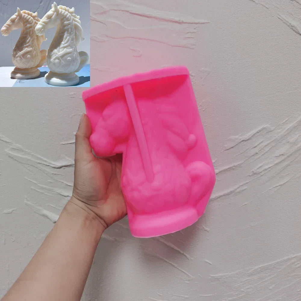 Chess King Queen Knight Rook Candle Mould