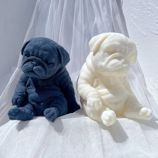 Sitting Sleeping Pug Puppy Candle Mould