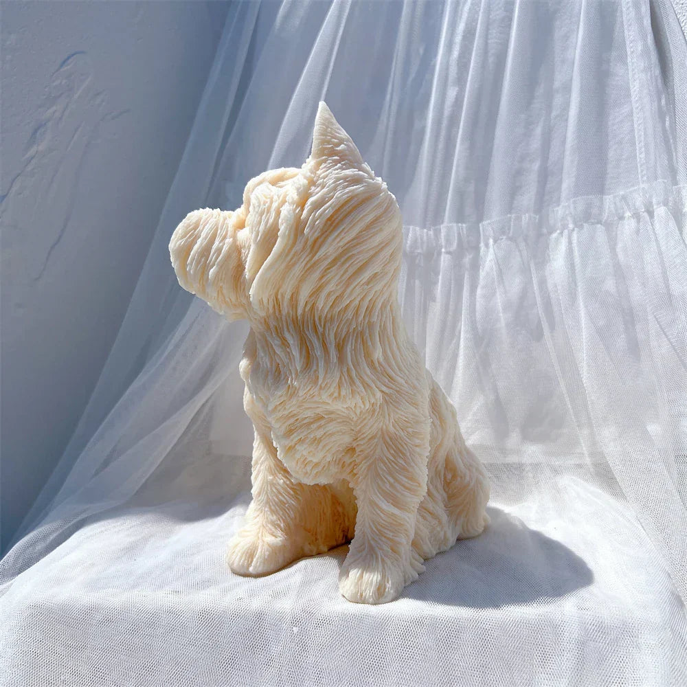Yorkshire Terrier Dog Statue Candle Silicone Mould