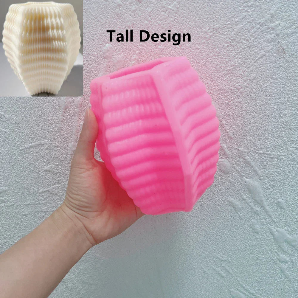 Geometric Hexagon Ribbed Candle Mould