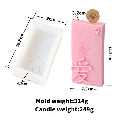 Luck Angel Slogan Letter Silicone Candle Mould - Love