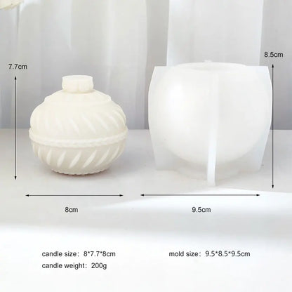 Rococo-style Linear Ball Baubles Candle Mould