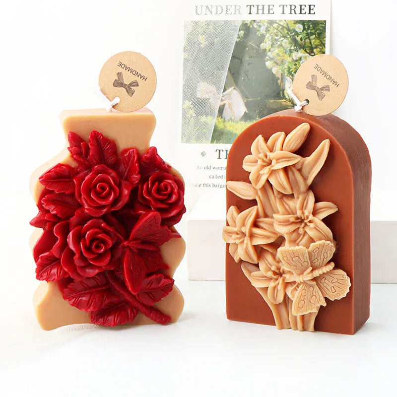 3D Flower Shape Scented Candle Silicone Mould