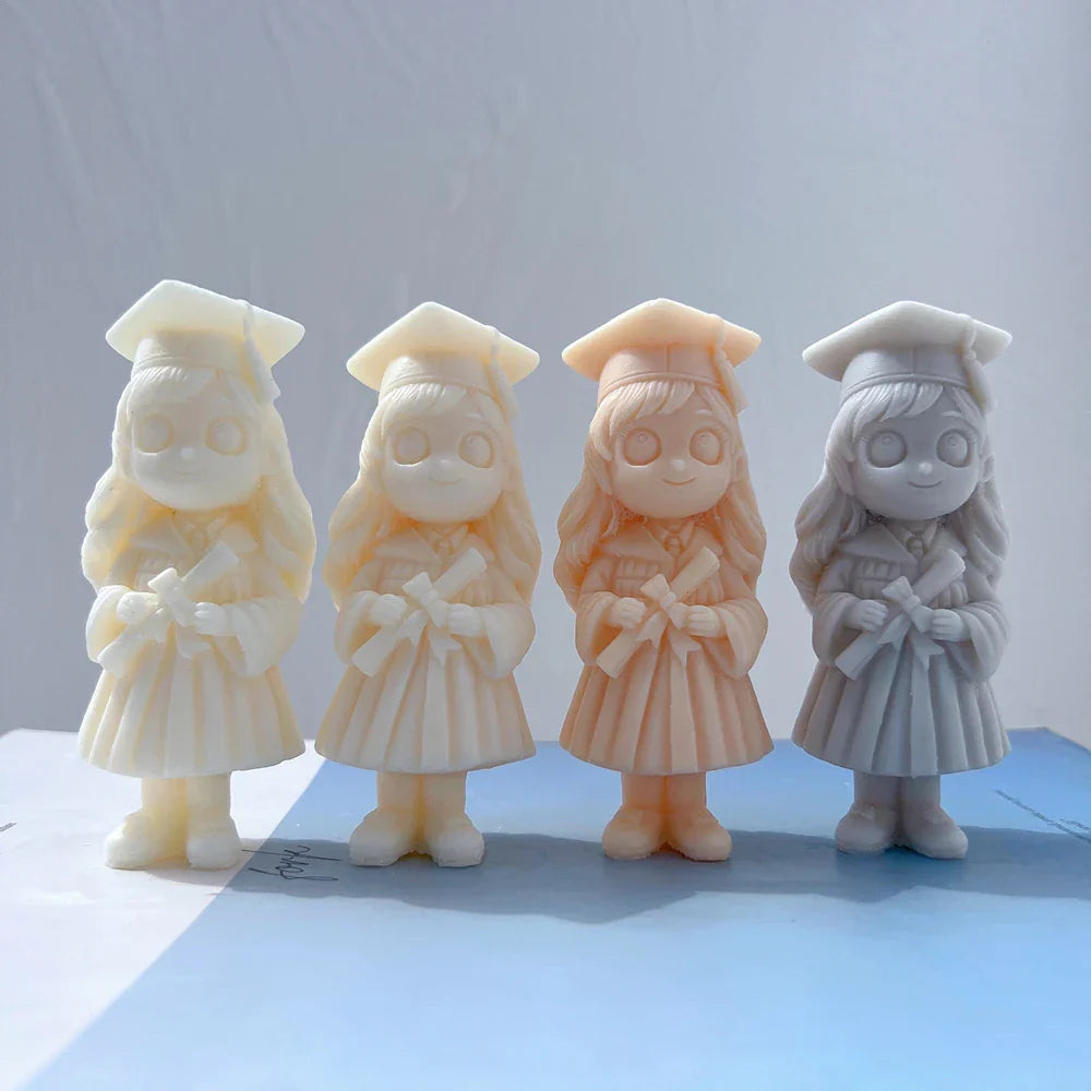 Graduation Girl & Boy Figurine Candle Mould