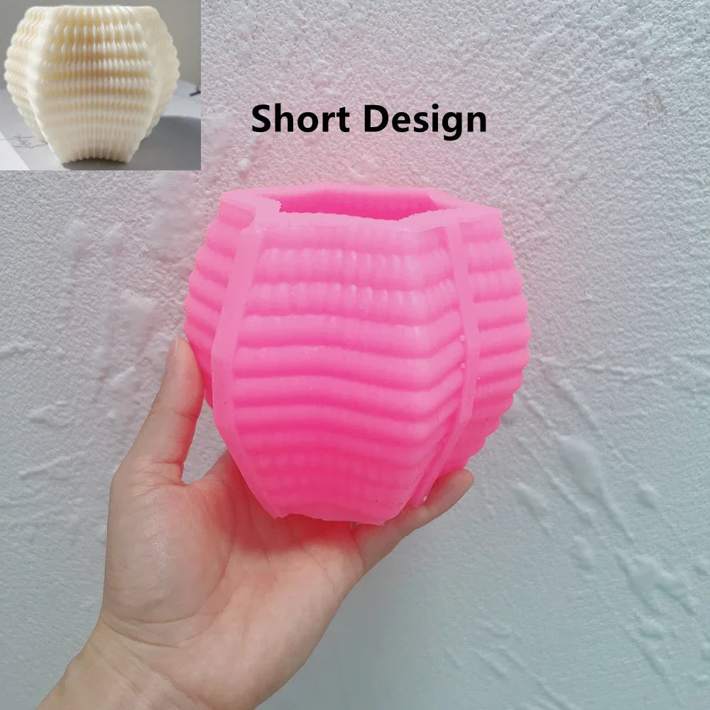 Geometric Hexagon Ribbed Candle Mould