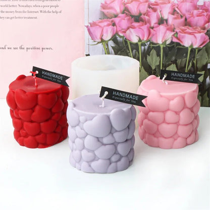 Romantic Heart Column Candle Mould