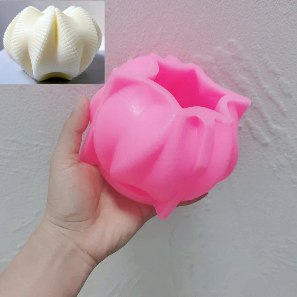 Geometric Wave Twirl Candle Silicone Mould