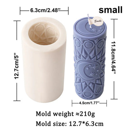 Cylinderical Relief Pattern Candle Mould Silicone