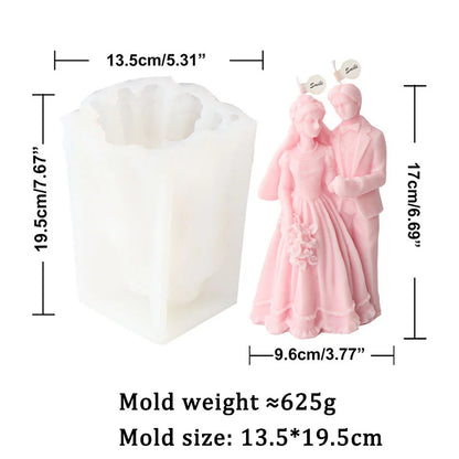 Bride and groom Wedding Ceremony Candle Mould Silicone