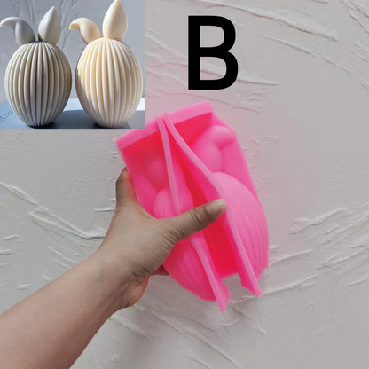 Ribbed Egg Rabbit Ear Candle Mould