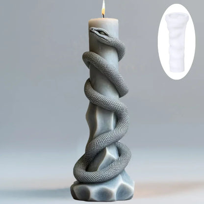 DIY Spiral Snake Relief Long Pole Candle Silicone Mould