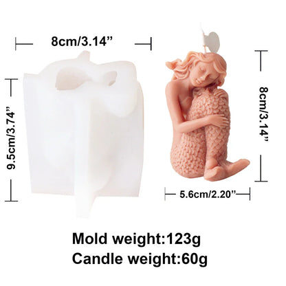 Delicate Mermaid Shape Silicone Candle Mould