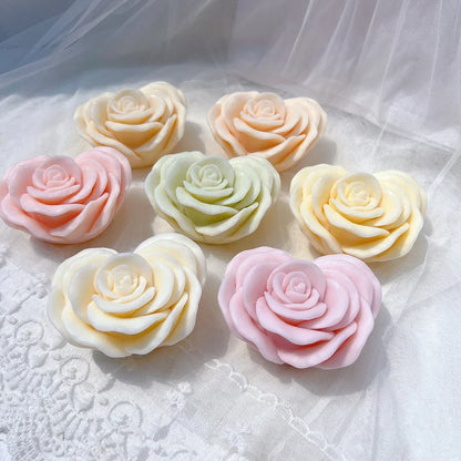 Heart Shape Rose Candle Mould