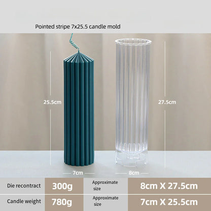 Classic Striped Pillar Candle Mould