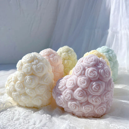 Rose Heart Silicone Candle Mould