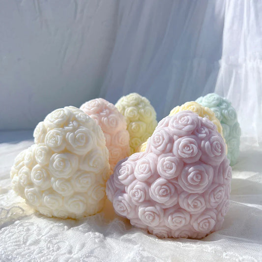 Rose Heart Silicone Candle Mould
