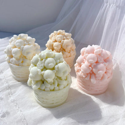 Cute Bear Basket Candle Mould