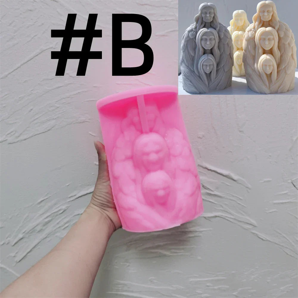 Three-Headed Male and Female Body Candle Mould