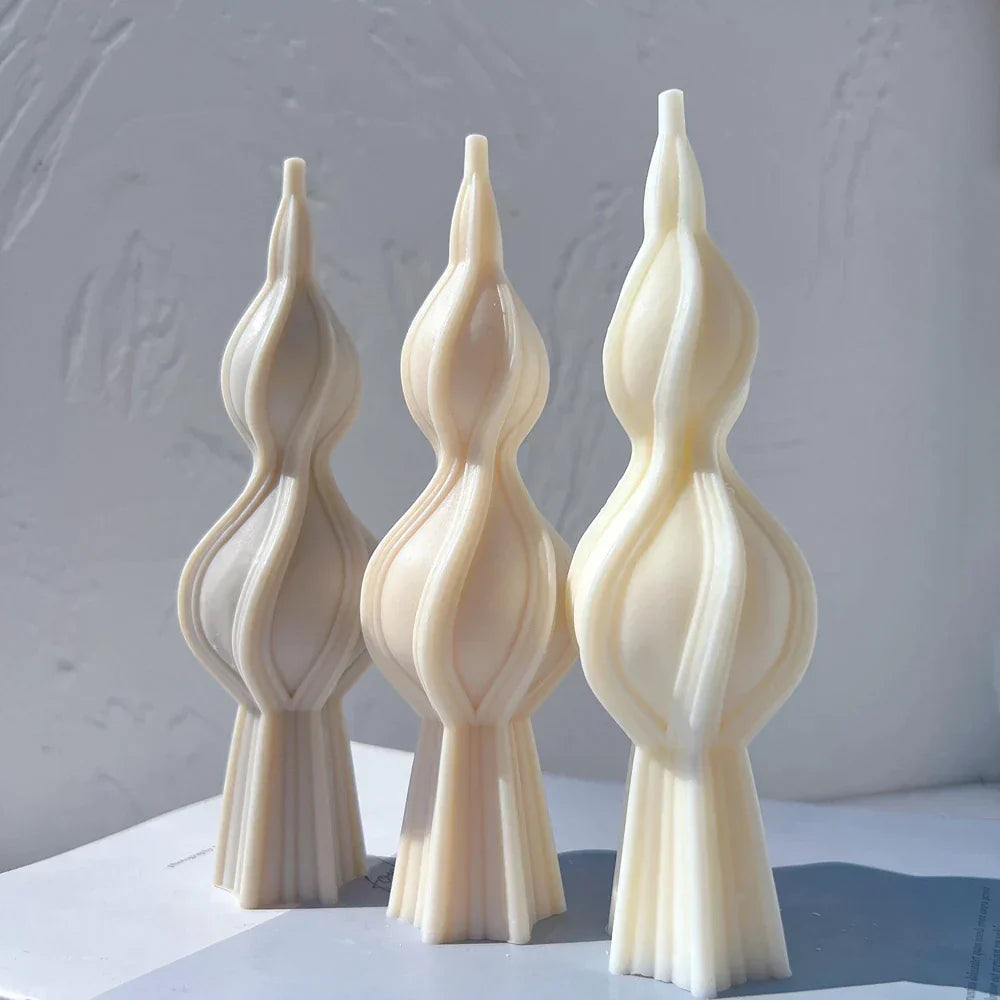 Tall Swirl Candle Silicone Moulds