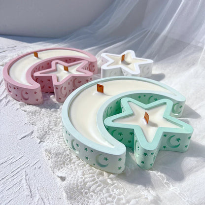 Eid Mubarak Candle Vessel Mould - Moon & Star