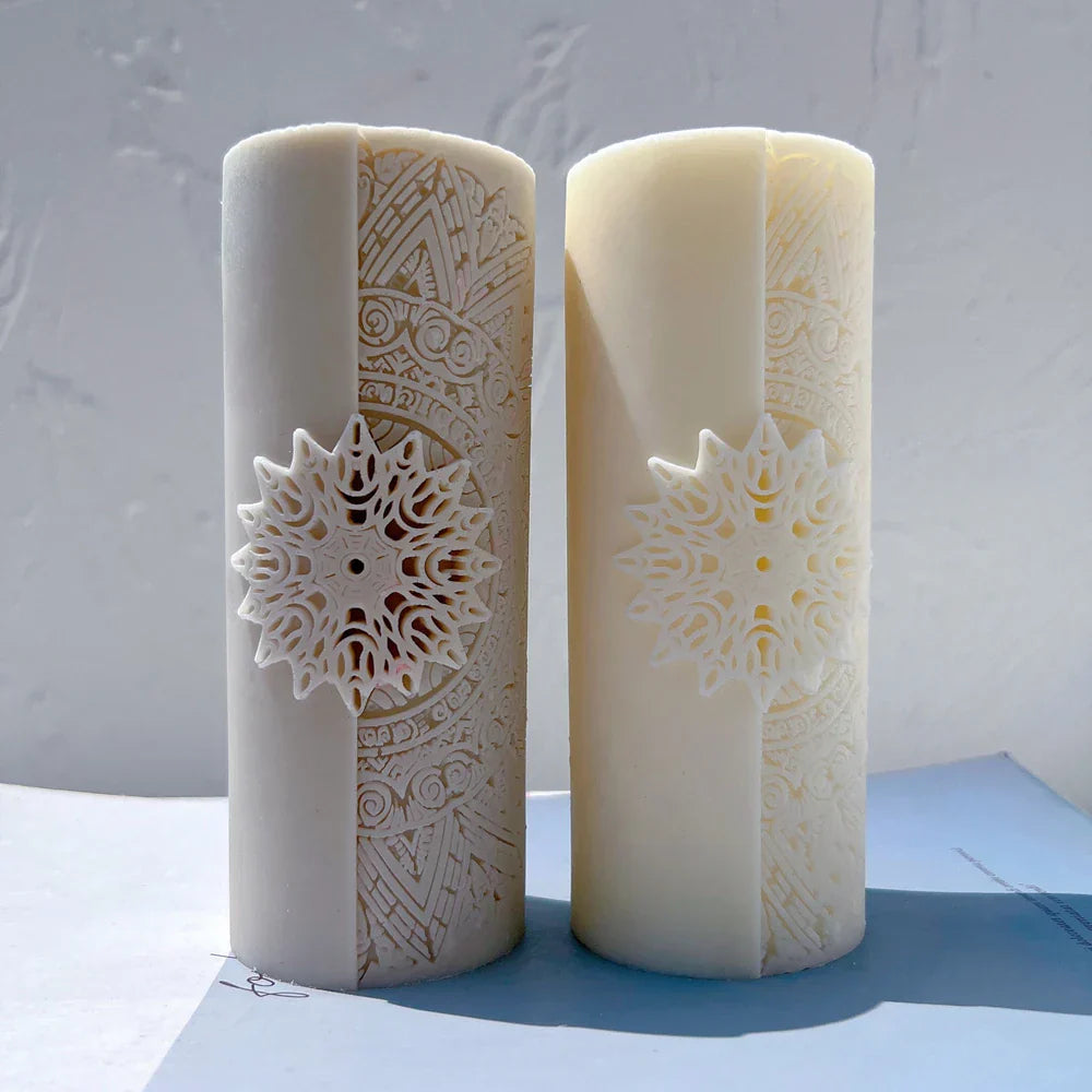 Floral mandala Pillar Candle Moulds