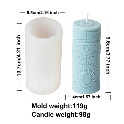 3D Constellation Pillar Candle Mould for Zodiac Designs