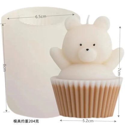 Cupcake Bear Silicone Candle Mould