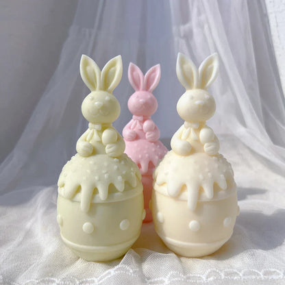 Three Designs Easter Egg Rabbit Silicone Candle Moulds